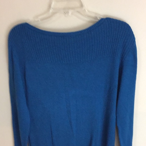 Ann Taylor Factory Blue Cotton Blend Ribbed Sweater Size Large - Picture 5 of 12